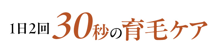 1日2回30秒の育毛ケア