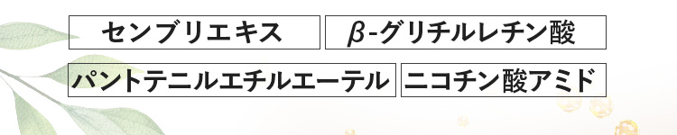 センブリエキス β-グリチルレチン酸 パントテニルエチルエーテル ニコチン酸アミド